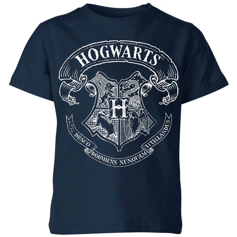 Harry Potter Hogwarts Crest Kids' T-Shirt - Navy - 3-4 Years Image 1