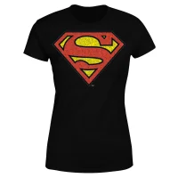 DC Originals Official Superman Crackle Logo Women's T-Shirt - Black - undefined undefined