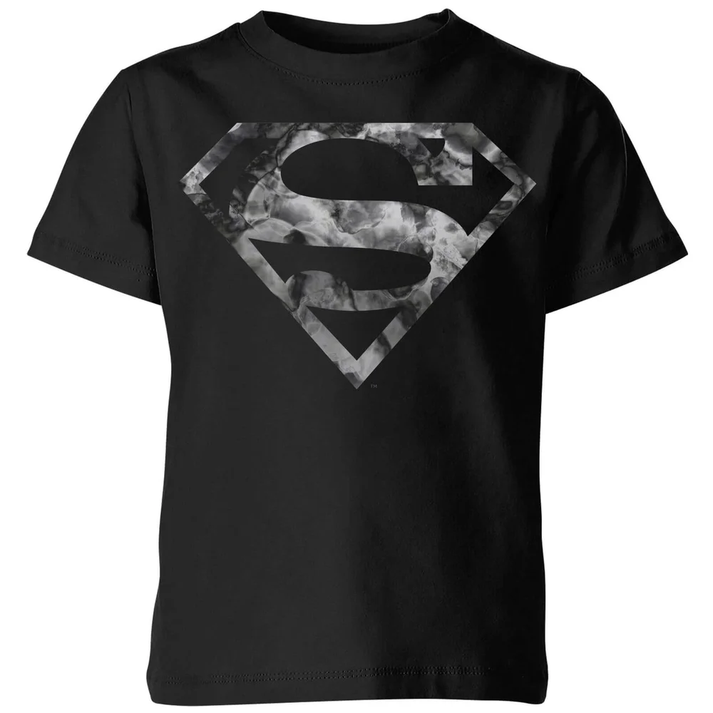 DC Originals Marble Superman Logo Kids' T-Shirt - Black - 3-4 Years Image 1
