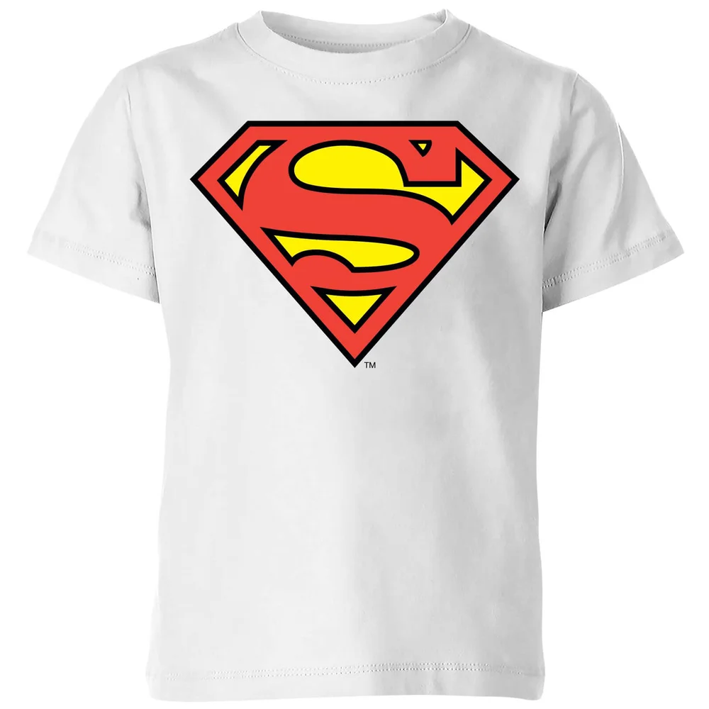 DC Originals Official Superman Shield Kids' T-Shirt - White - 3-4 Years Image 1