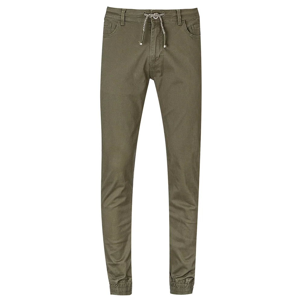 Threadbare Men's Jeffery Cuffed Chinos - Khaki - W30/L32 - Green Image 1