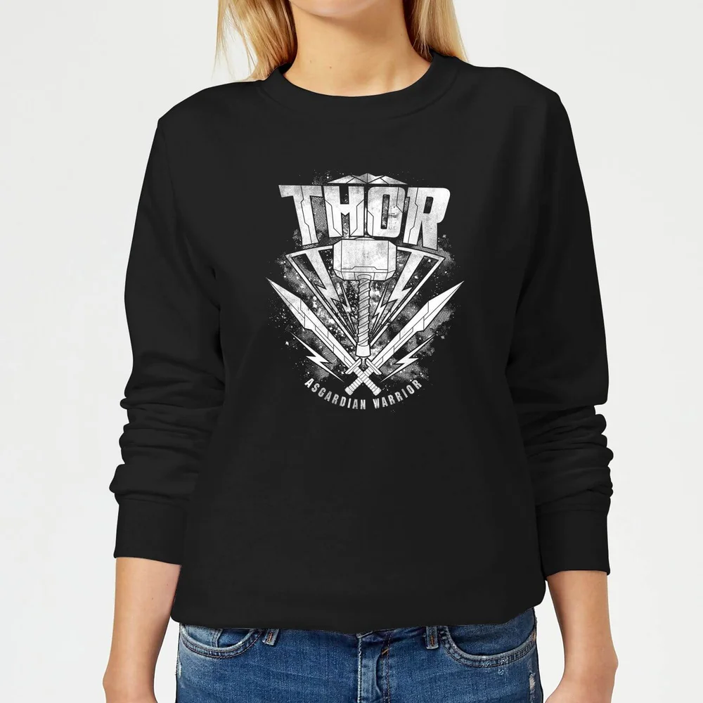 Marvel Thor Ragnarok Thor Hammer Logo Women's Sweatshirt - Black - S Image 1