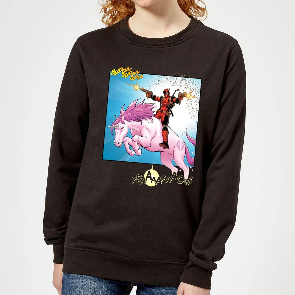 Marvel Deadpool Unicorn Battle Women's Sweatshirt - Black - S Image 1