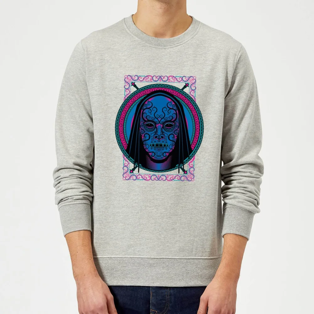 Harry Potter Neon Death Eater Mask Sweatshirt - Grey - S - Grey Image 1