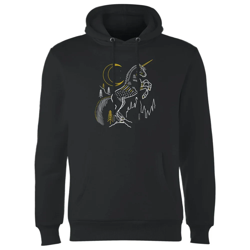 Harry Potter Unicorn Line Art Hoodie - Black - S - Black Image 1
