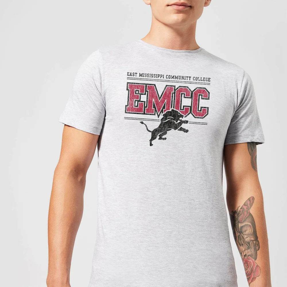 East Mississippi Community College Lions Distressed Men's T-Shirt - Grey - S Image 1