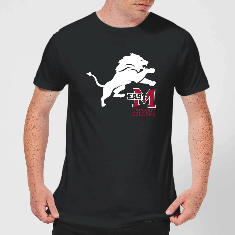 East Mississippi Community College Lion and Logo Men's T-Shirt - Black - S Image 1