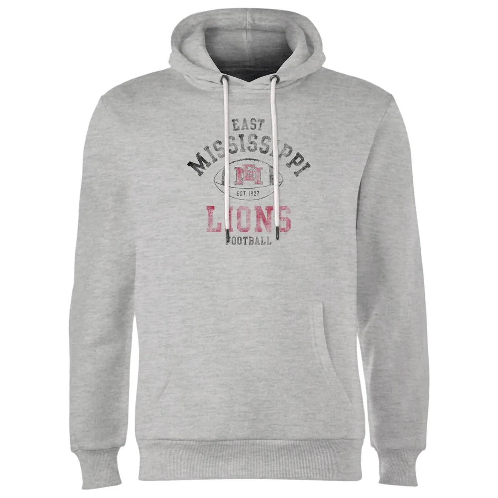 East Mississippi Community College Lions Distressed Football Hoodie - Grey - S Image 1