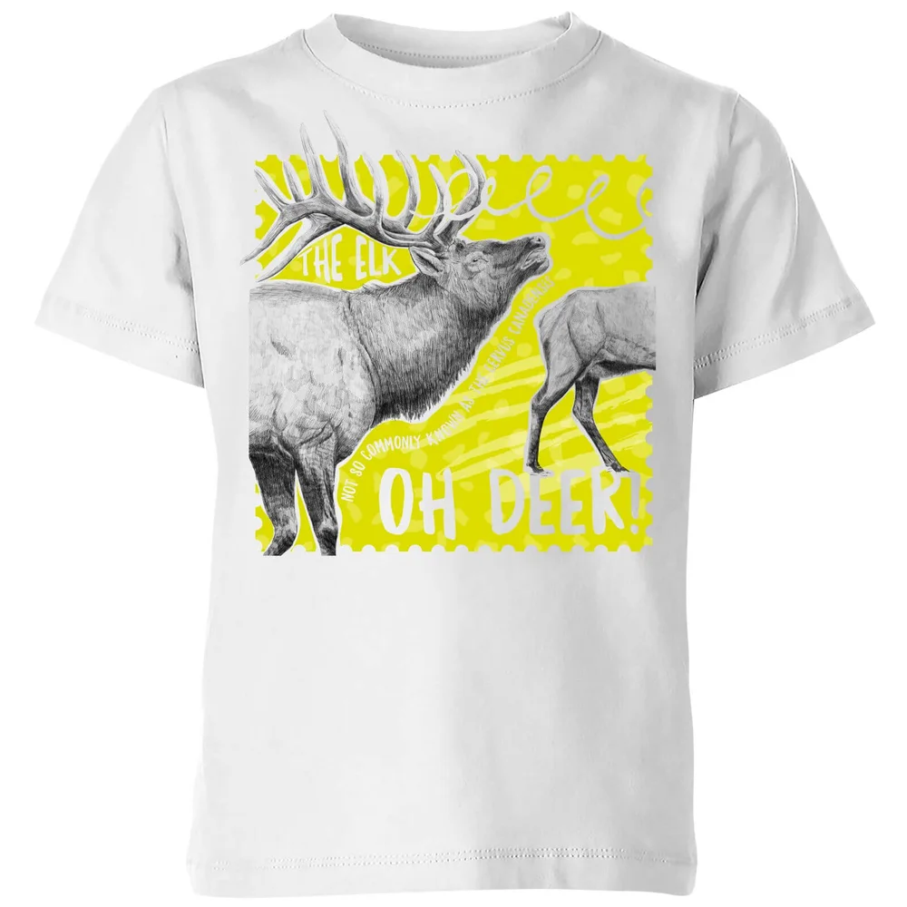 Natural History Museum Oh Deer Kids' T-Shirt - White - 3-4 Years - White Image 1
