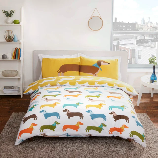 Sausage Dog Duvet Cover Set - Multi