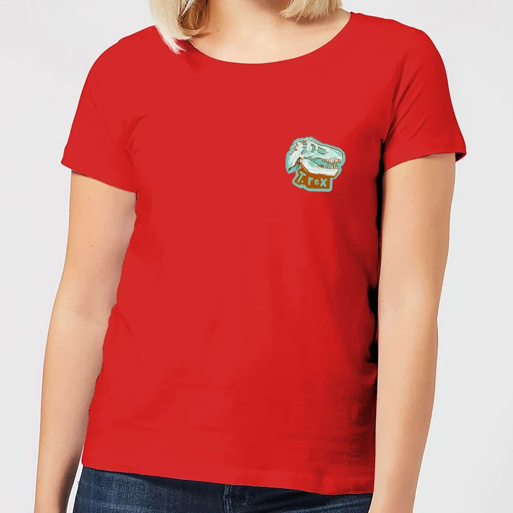 Natural History Museum T-Rex Badge Women's T-Shirt - Red - S - Red Image 1