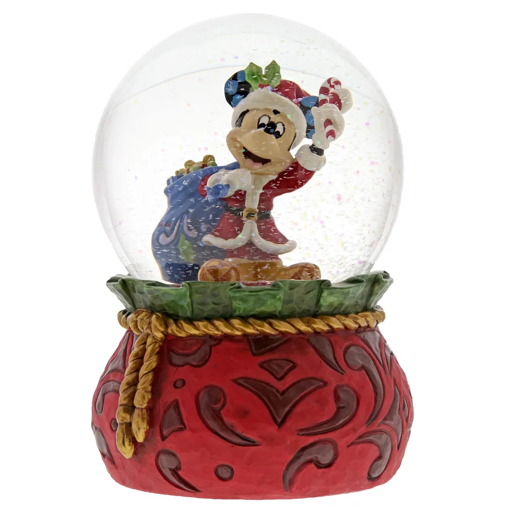 Disney Traditions Bringing Holiday Cheer Santa Mickey Mouse Waterball Image 1