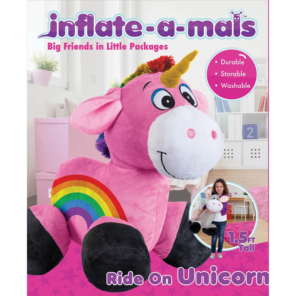 Inflate-A-Mals - 1.5ft Ride-On Unicorn Image 1