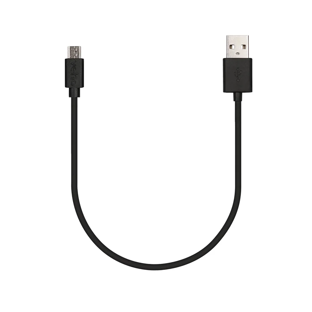Veho 20cm USB to Micro USB Cable - Black Image 1