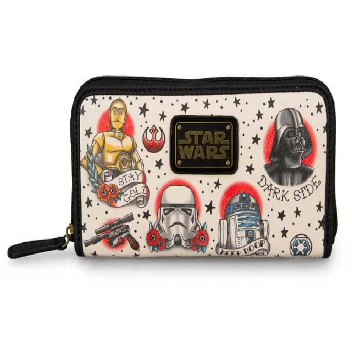 Loungefly Star Wars Tattoo Flash Print Faux Leather Wallet Image 1