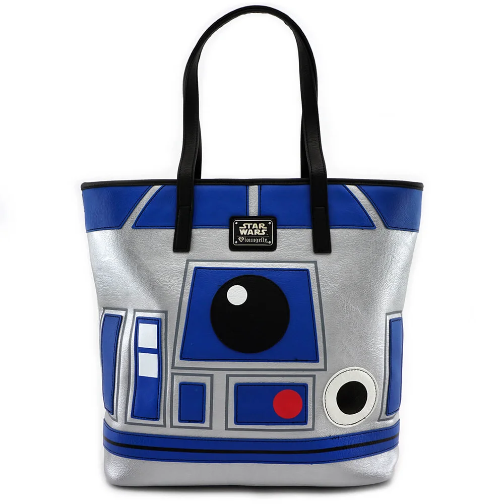 Loungefly Star Wars R2-D2 and BB-8 2 Sided Big Face Tote Bag Image 1