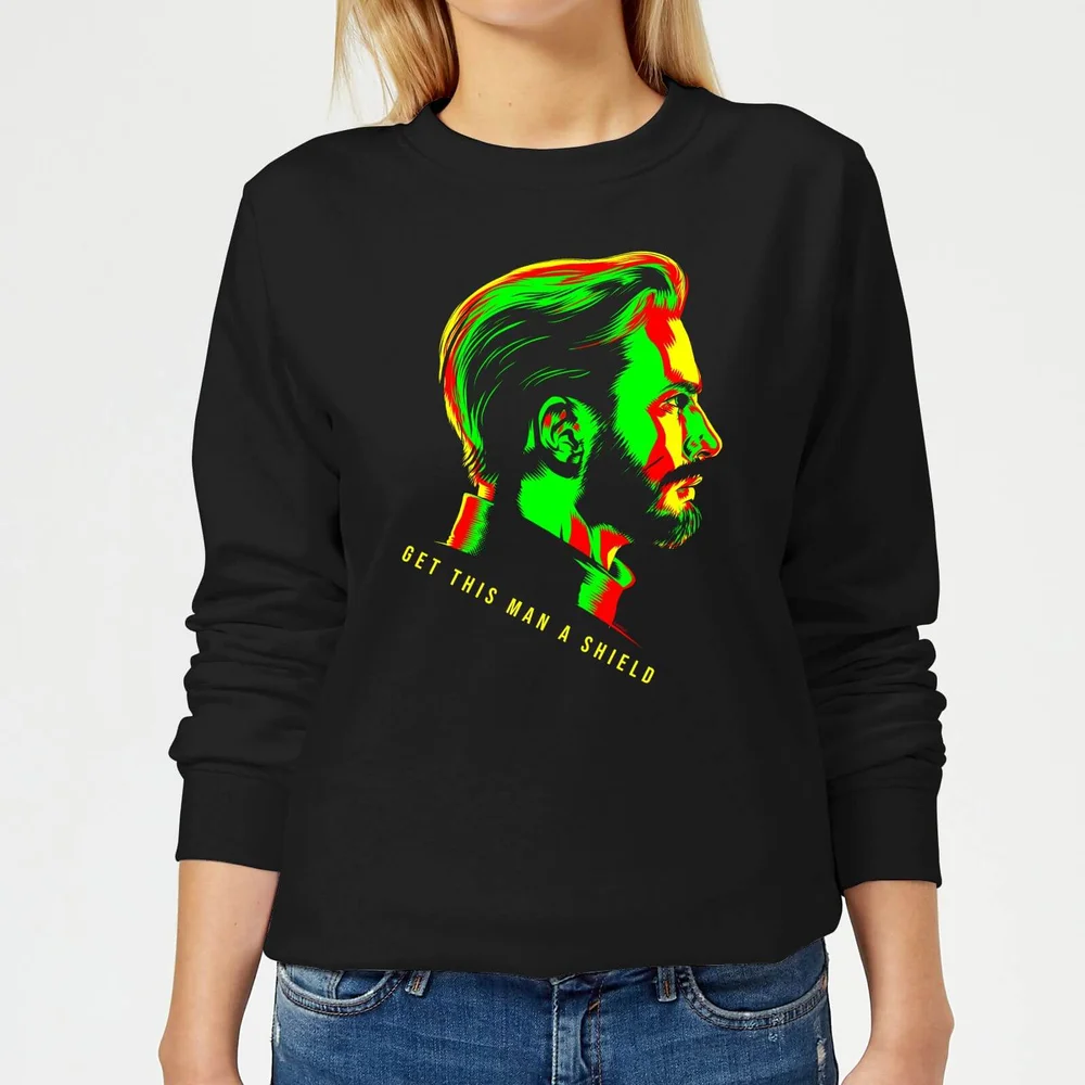 Avengers Get This Man A Shield Women's Sweatshirt - Black - S Image 1