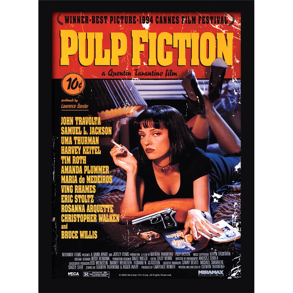 Pulp Fiction (Uma On Bed) Framed 30 x 40cm Print Image 1