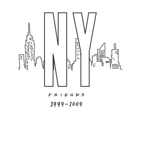 Friends NY Skyline Women's T-Shirt - White