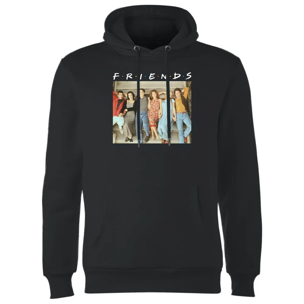 Friends Retro Character Shot Hoodie - Black - S Image 1