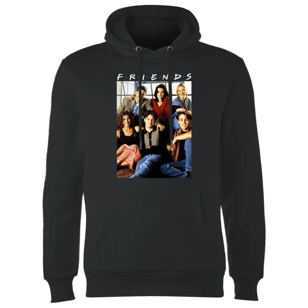 Friends Vintage Character Shot Hoodie - Black - S Image 1