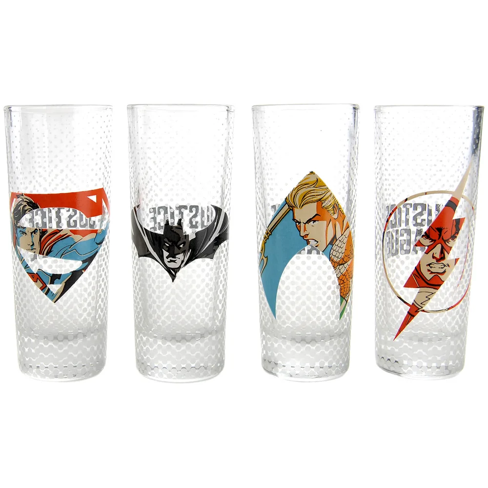 DC Comics Justice League Logo Mini Glasses (Set of 4) Image 1
