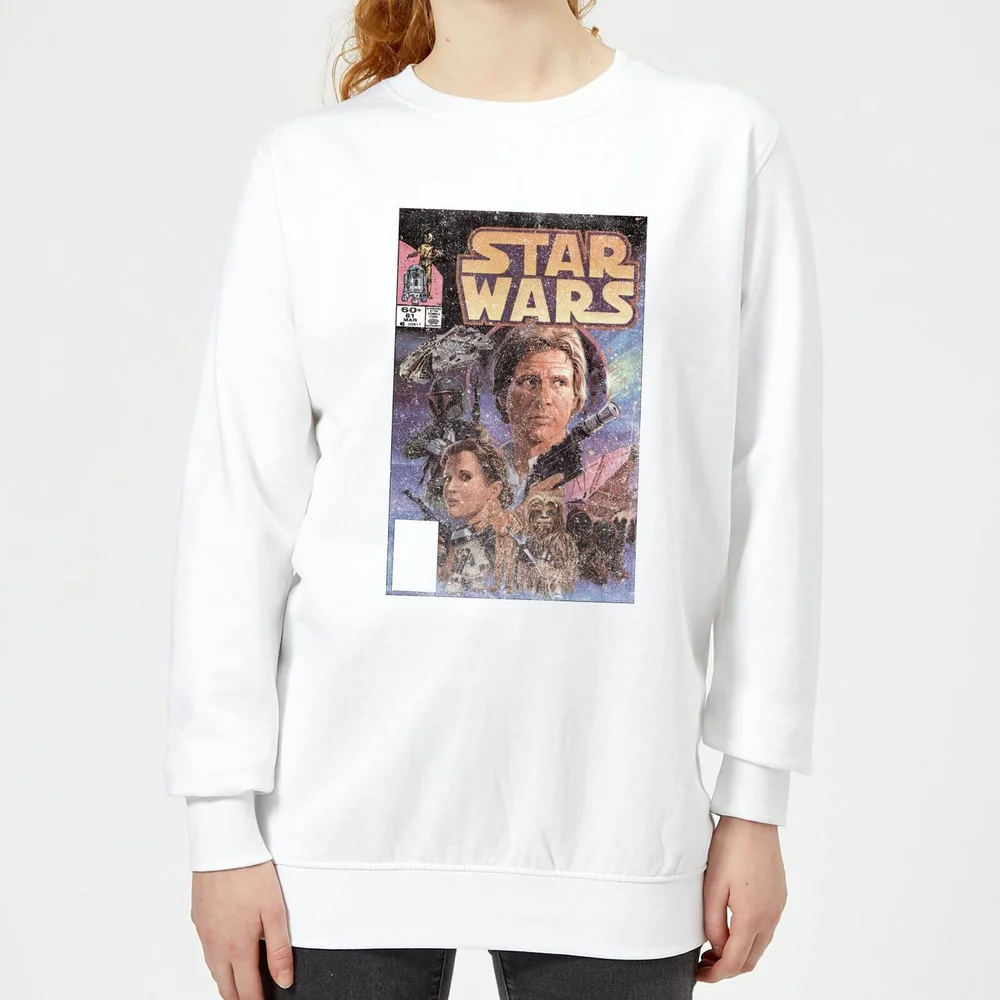 Star Wars Classic Comic Book Cover Women's Sweatshirt - White - S - White Image 1