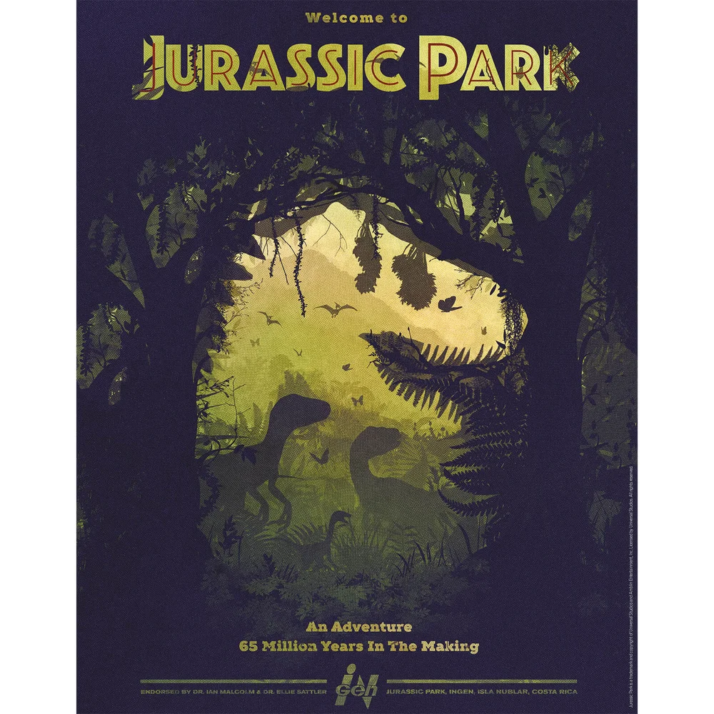 Jurassic Park "65 Million Years In The Making" Fine Art 16" x 20" Giclee By Ben Harman (Hand Signed) - Zavvi Timed Edition Image 1