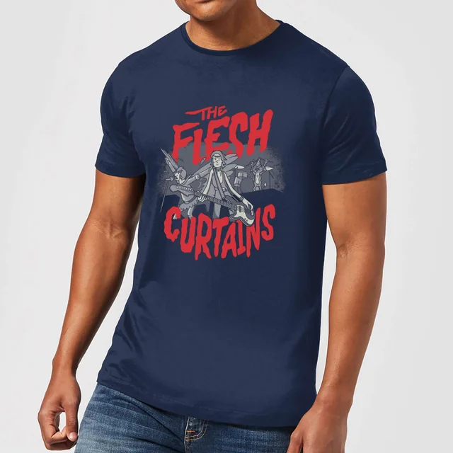 Rick and Morty The Flesh Curtains Men's T-Shirt - Navy