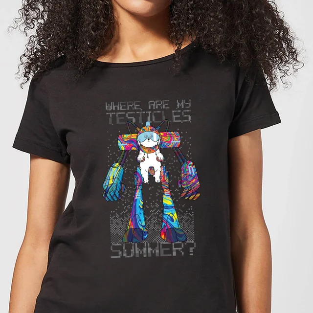 Rick and Morty Where Are My Testicles Summer Women's T-Shirt - Black