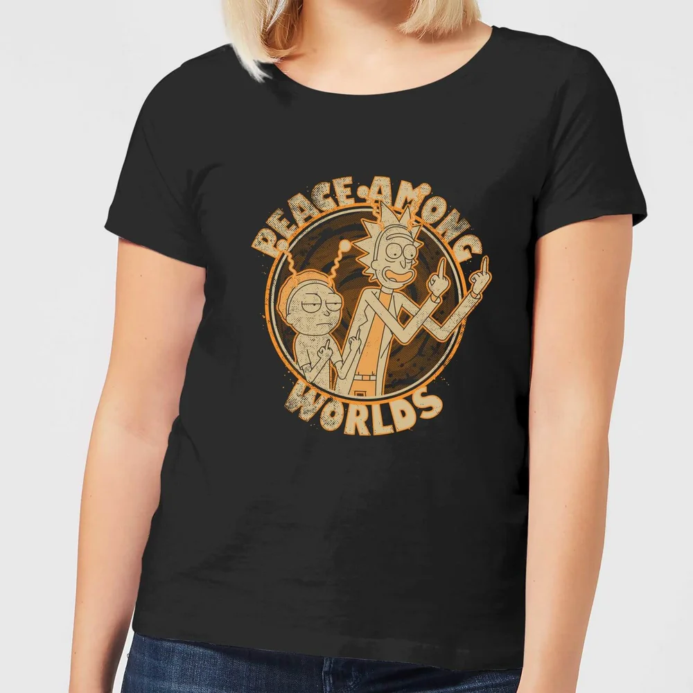 Rick and Morty Peace Among Worlds Women's T-Shirt - Black - S Image 1