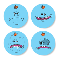 Rick and Morty Mr Meeseeks Face Coaster Set