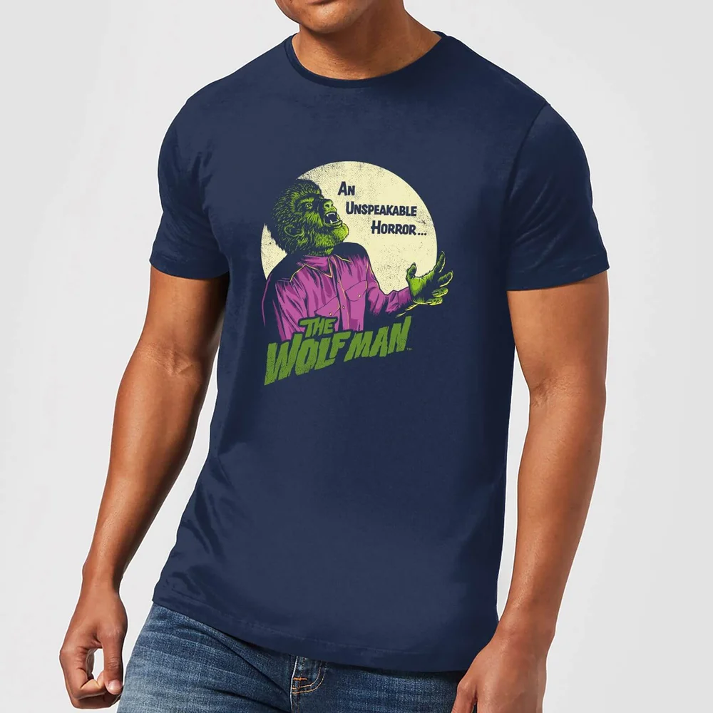 Universal Monsters The Wolfman Retro Men's T-Shirt - Navy - S Image 1