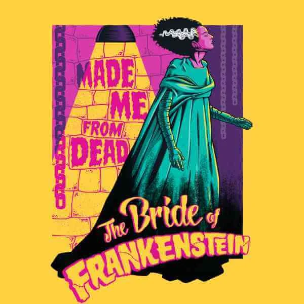 Universal Monsters Retro Bride Of Frankenstein Men's T-Shirt - Yellow