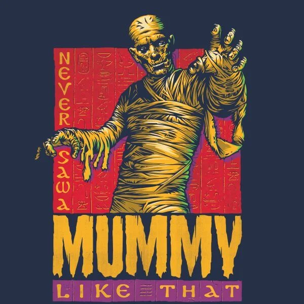 Universal Monsters The Mummy Retro Women's T-Shirt - Navy