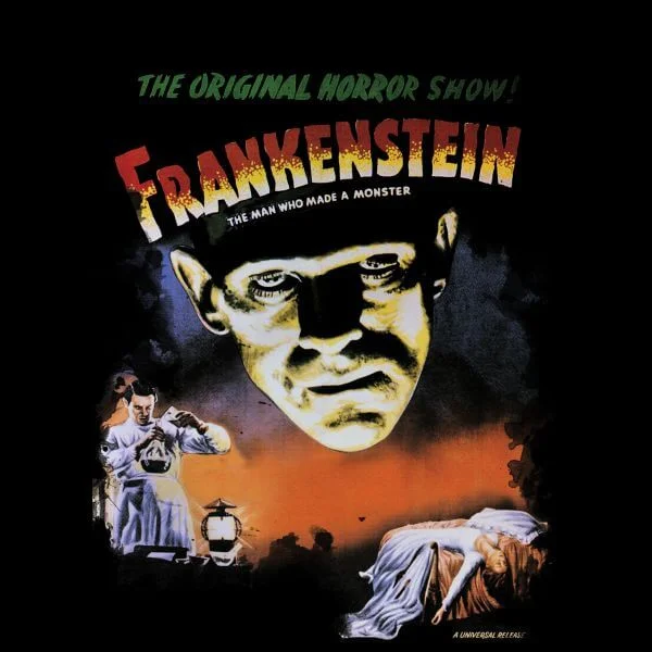 Universal Monsters Frankenstein Vintage Poster Women's T-Shirt - Black