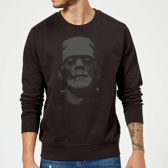 Universal Monsters Frankenstein Black and White Sweatshirt - Black