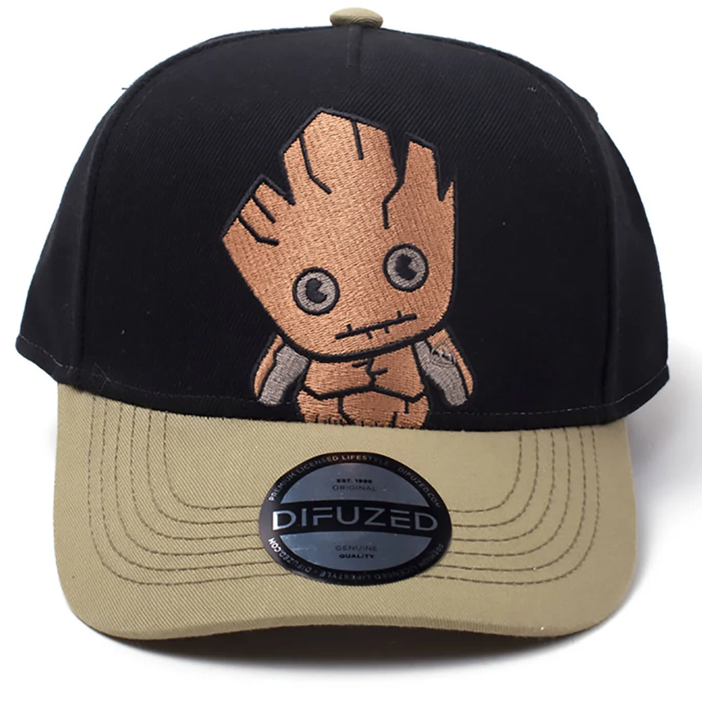 Marvel Guardians of the Galaxy Kawaii Groot Curved Bill Cap - Black Image 1