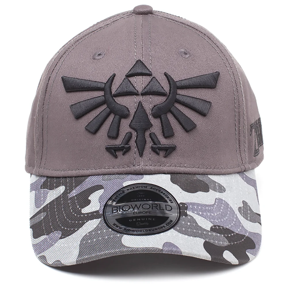 Nintendo The Legend of Zelda Tri-Force Logo Camouflage Cap - Grey Image 1