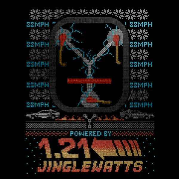 Back To The Future 1.21 Jinglewatts Christmas Women's T-Shirt - Black