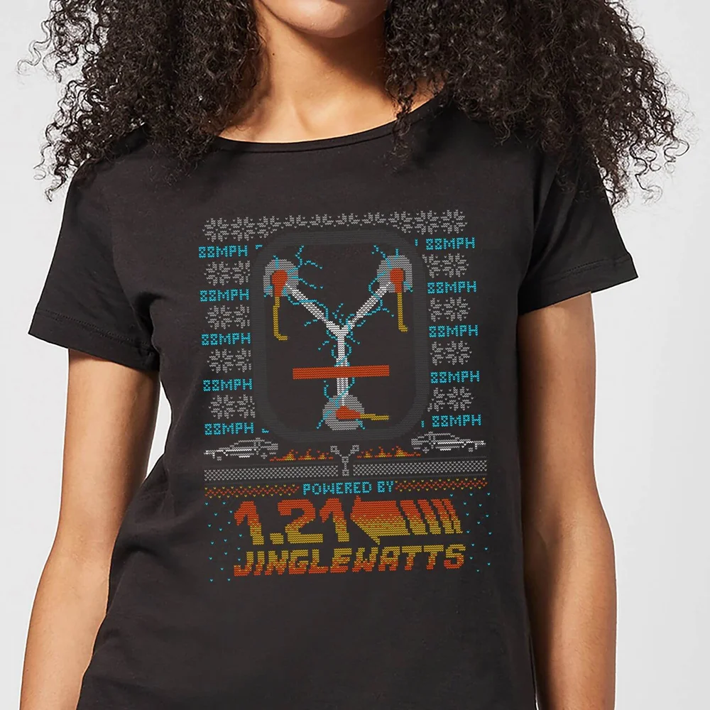 Back To The Future 1.21 Jinglewatts Christmas Women's T-Shirt - Black - 3XL Image 1