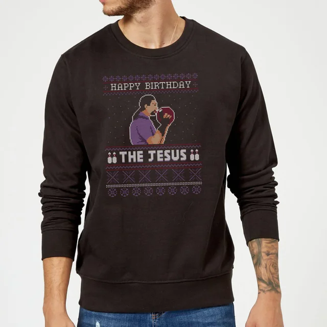 The Big Lebowski Happy Birthday The Jesus Christmas Jumper - Black