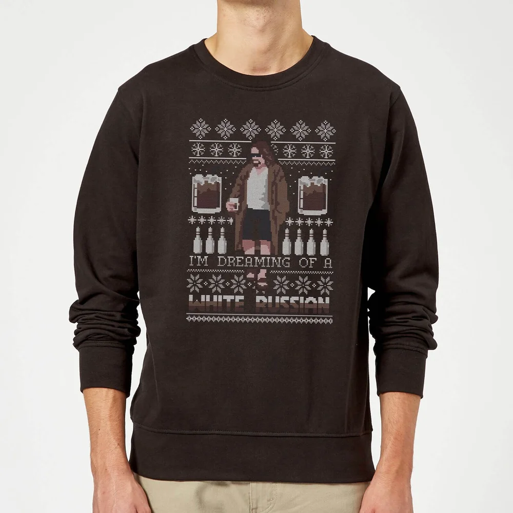 The Big Lebowski I'm Dreaming Of A White Russian Christmas Jumper - Black - S Image 1