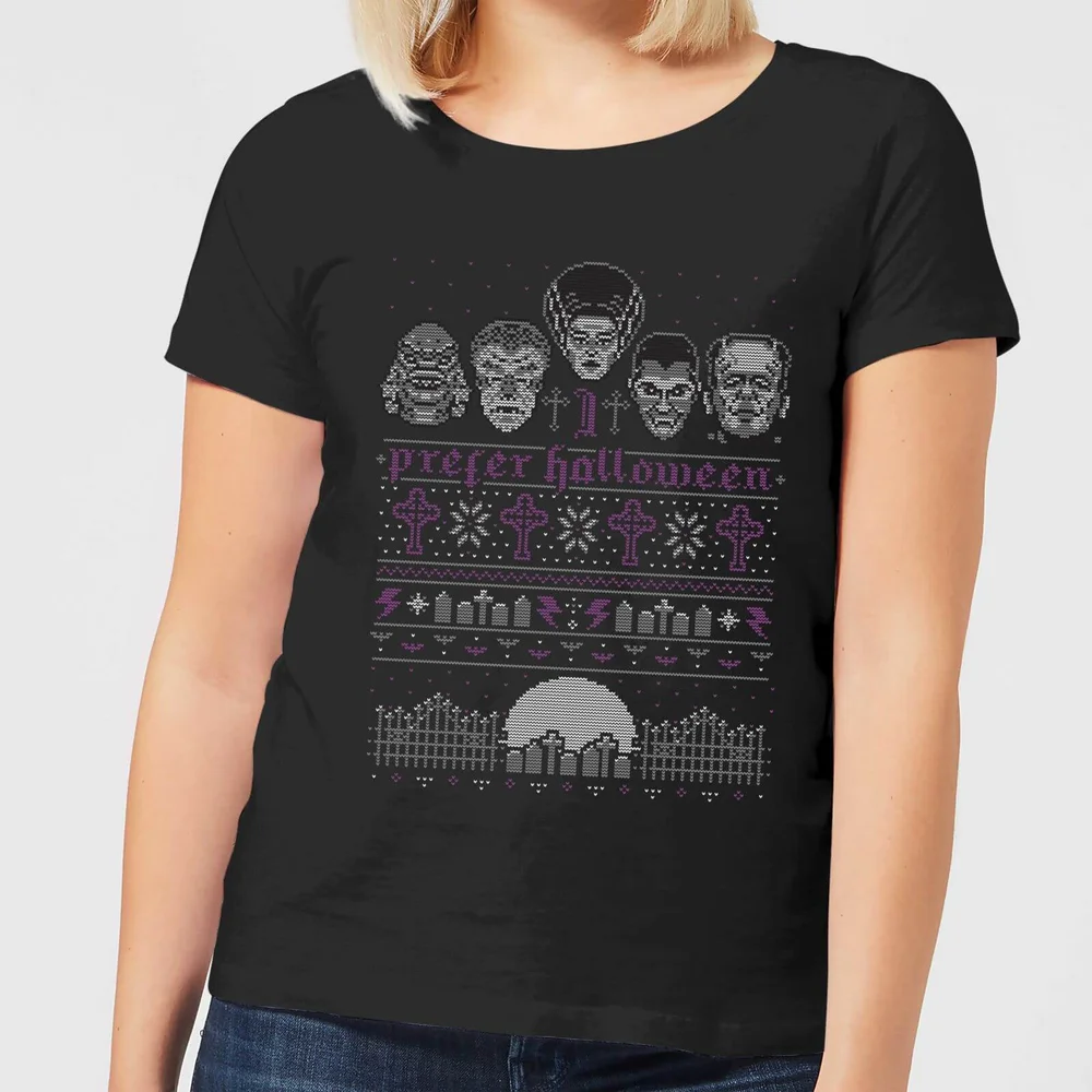 Universal Monsters I Prefer Halloween Women's T-Shirt - Black - S Image 1