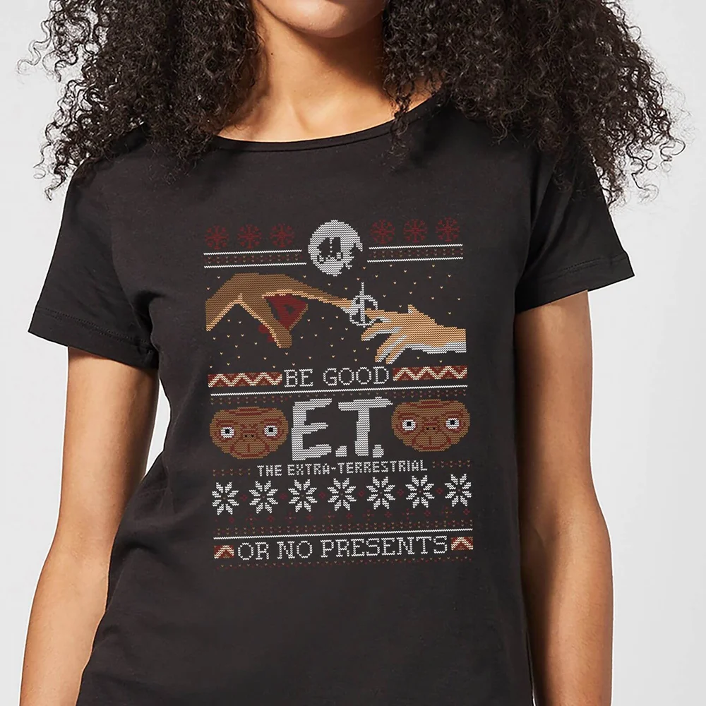 E.T. the Extra-Terrestrial Be Good or No Presents Women's T-Shirt - Black - S Image 1