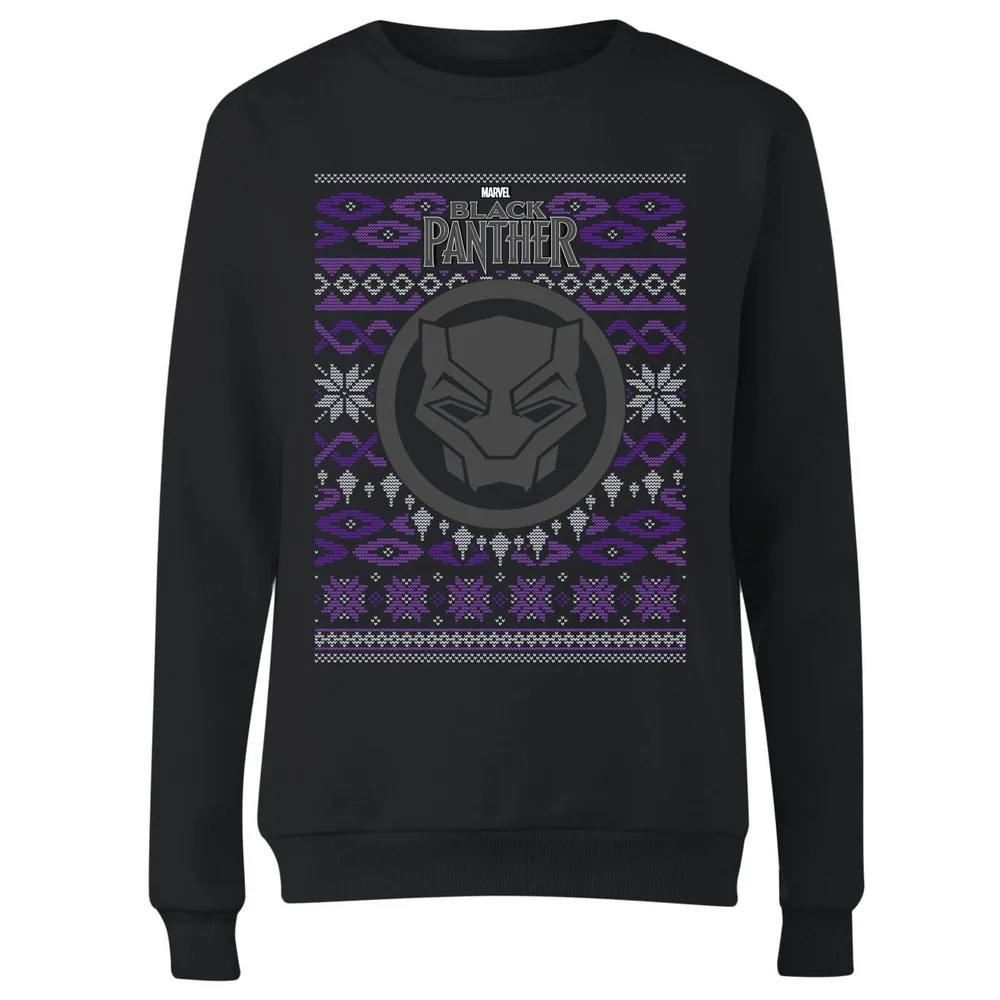 Marvel Avengers Black Panther Women's Christmas Jumper - Black - 3XL Image 1