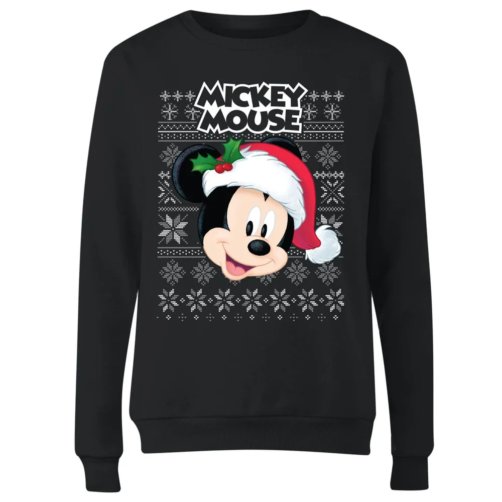 Disney Classic Mickey Mouse Women's Christmas Jumper - Black - XS Image 1