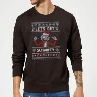 Rick and Morty Lets Get Schwifty Christmas Jumper - Black