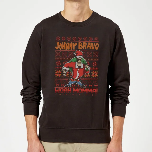 Johnny Bravo Johnny Bravo Pattern Christmas Jumper - Black