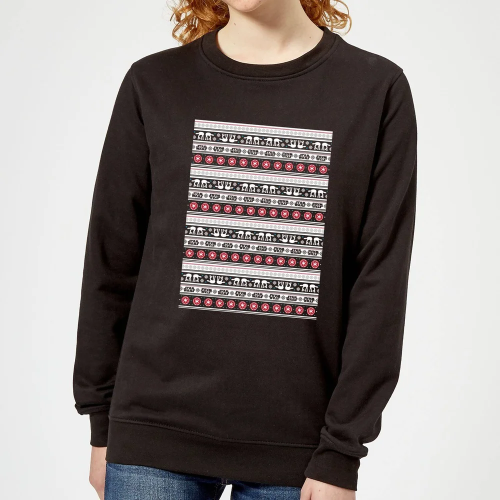 Star Wars AT-AT Pattern Women's Christmas Jumper - Black - 3XL - Black Image 1